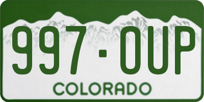 CO license plate 997OUP