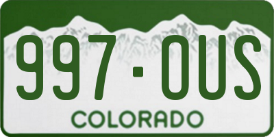 CO license plate 997OUS