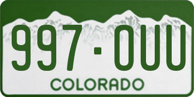CO license plate 997OUU