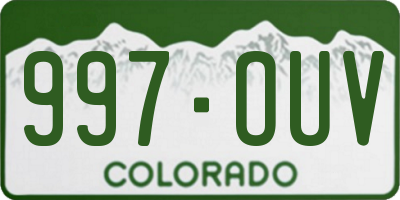 CO license plate 997OUV