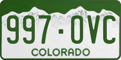 CO license plate 997OVC