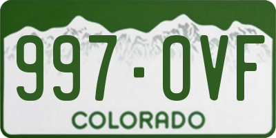 CO license plate 997OVF