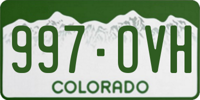 CO license plate 997OVH