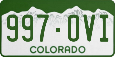 CO license plate 997OVI