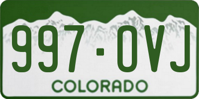 CO license plate 997OVJ