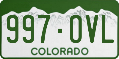 CO license plate 997OVL