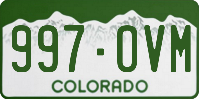 CO license plate 997OVM