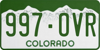 CO license plate 997OVR