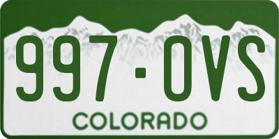 CO license plate 997OVS