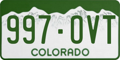 CO license plate 997OVT