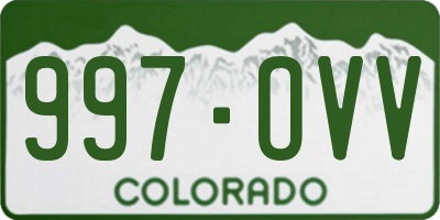 CO license plate 997OVV