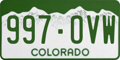 CO license plate 997OVW