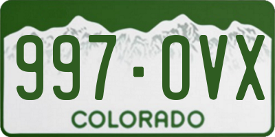 CO license plate 997OVX