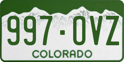 CO license plate 997OVZ