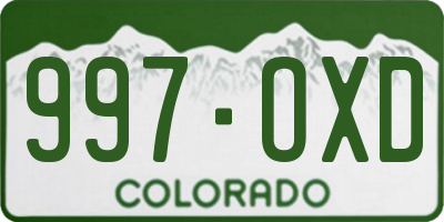CO license plate 997OXD