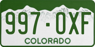 CO license plate 997OXF