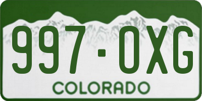CO license plate 997OXG