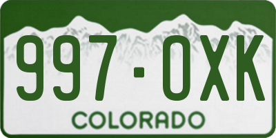 CO license plate 997OXK