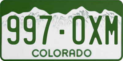 CO license plate 997OXM