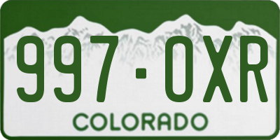 CO license plate 997OXR