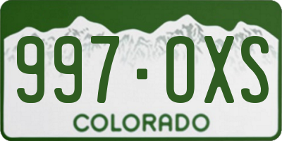 CO license plate 997OXS