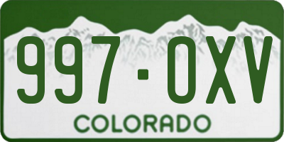 CO license plate 997OXV