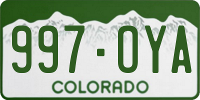 CO license plate 997OYA