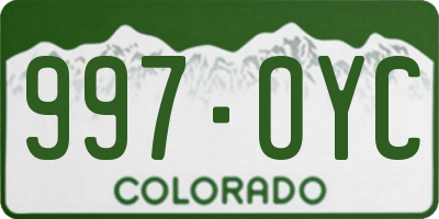 CO license plate 997OYC