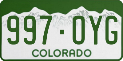 CO license plate 997OYG