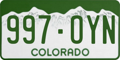 CO license plate 997OYN