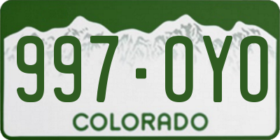 CO license plate 997OYO