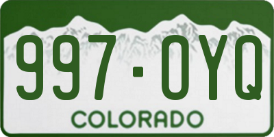 CO license plate 997OYQ