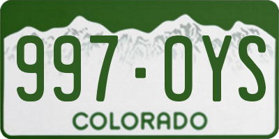 CO license plate 997OYS