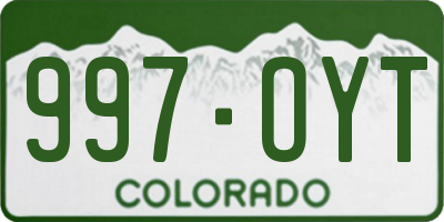 CO license plate 997OYT