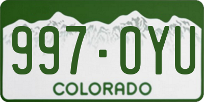 CO license plate 997OYU