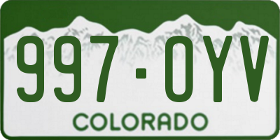 CO license plate 997OYV