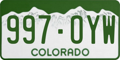 CO license plate 997OYW
