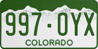 CO license plate 997OYX