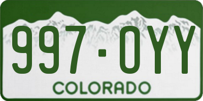 CO license plate 997OYY
