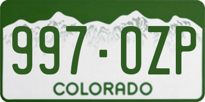CO license plate 997OZP
