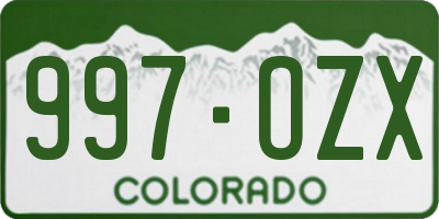 CO license plate 997OZX