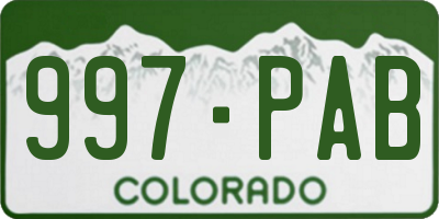 CO license plate 997PAB