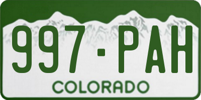 CO license plate 997PAH