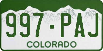 CO license plate 997PAJ