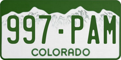 CO license plate 997PAM