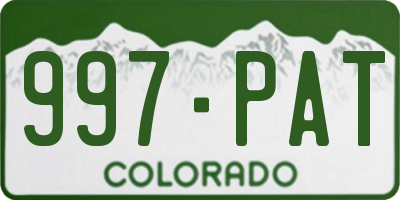 CO license plate 997PAT