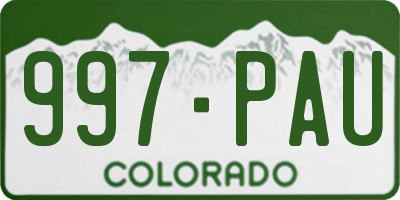 CO license plate 997PAU