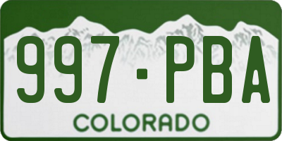 CO license plate 997PBA