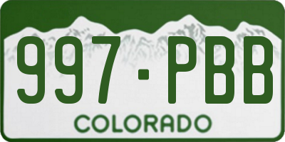 CO license plate 997PBB