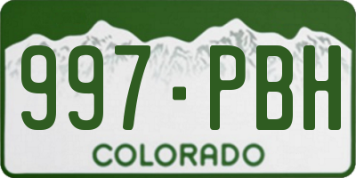 CO license plate 997PBH